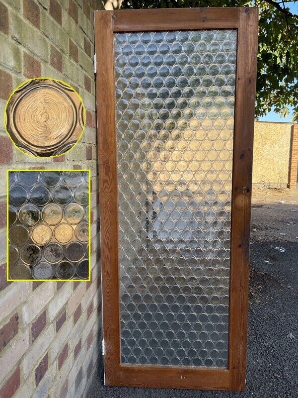 Reclaimed Art Deco Retro Round Glass Internal Door 1895 x 757mm