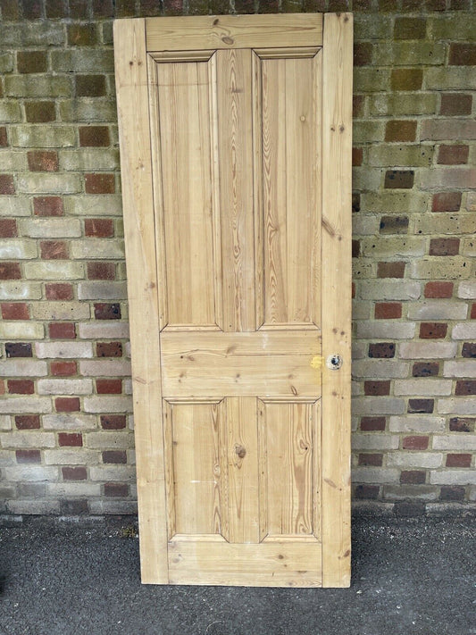 Original Vintage Reclaimed Victorian Pine Internal 4 panel Door 1915 x 753mm