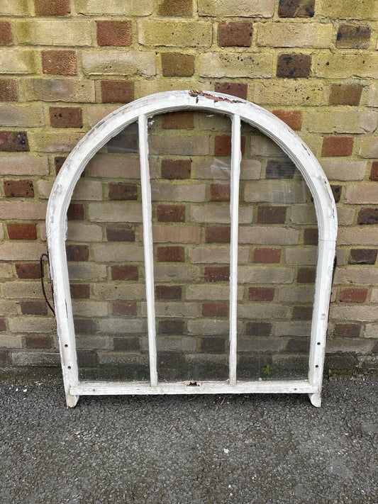 Reclaimed Old Victorian Edwardian Arch Panel Wooden Sash Window 955 x 1045mm