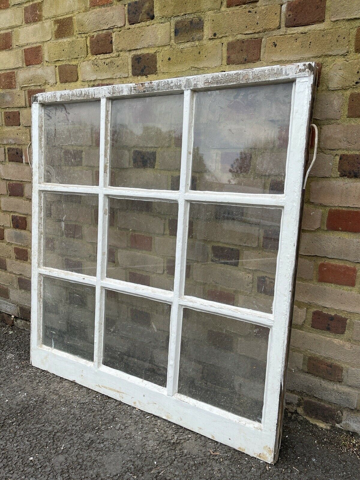 Reclaimed Old Georgian 9 Panel Wooden Window 1115mm Or 1085 x 1065mm