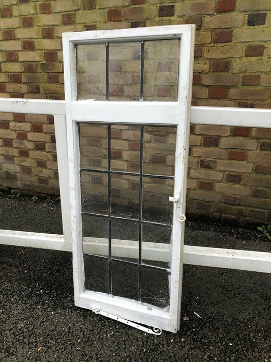 Reclaimed Leaded Light Panel Wooden Window