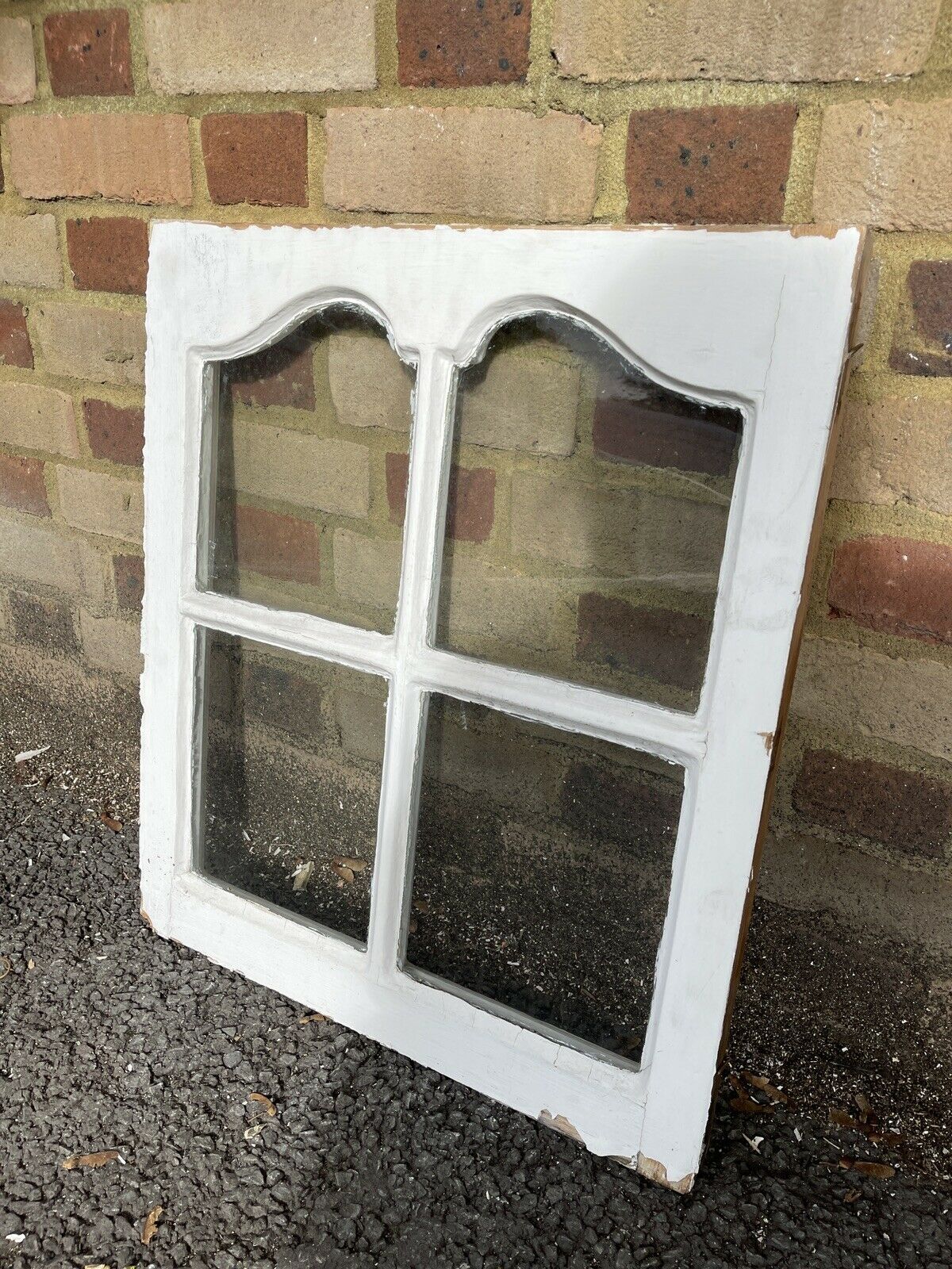 Reclaimed Old Edwardian Arch Sash Wooden Window 603 x 525mm