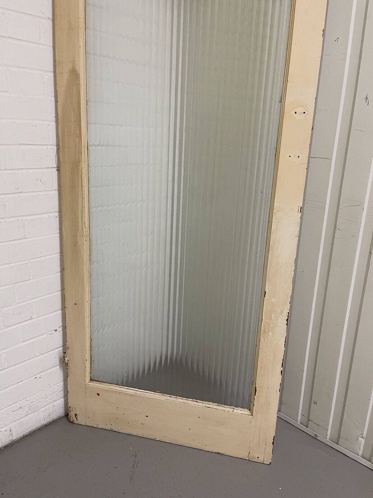 Reclaimed Frosted Reeded Glass Internal Or External Door 2030 or 2025 x 860mm