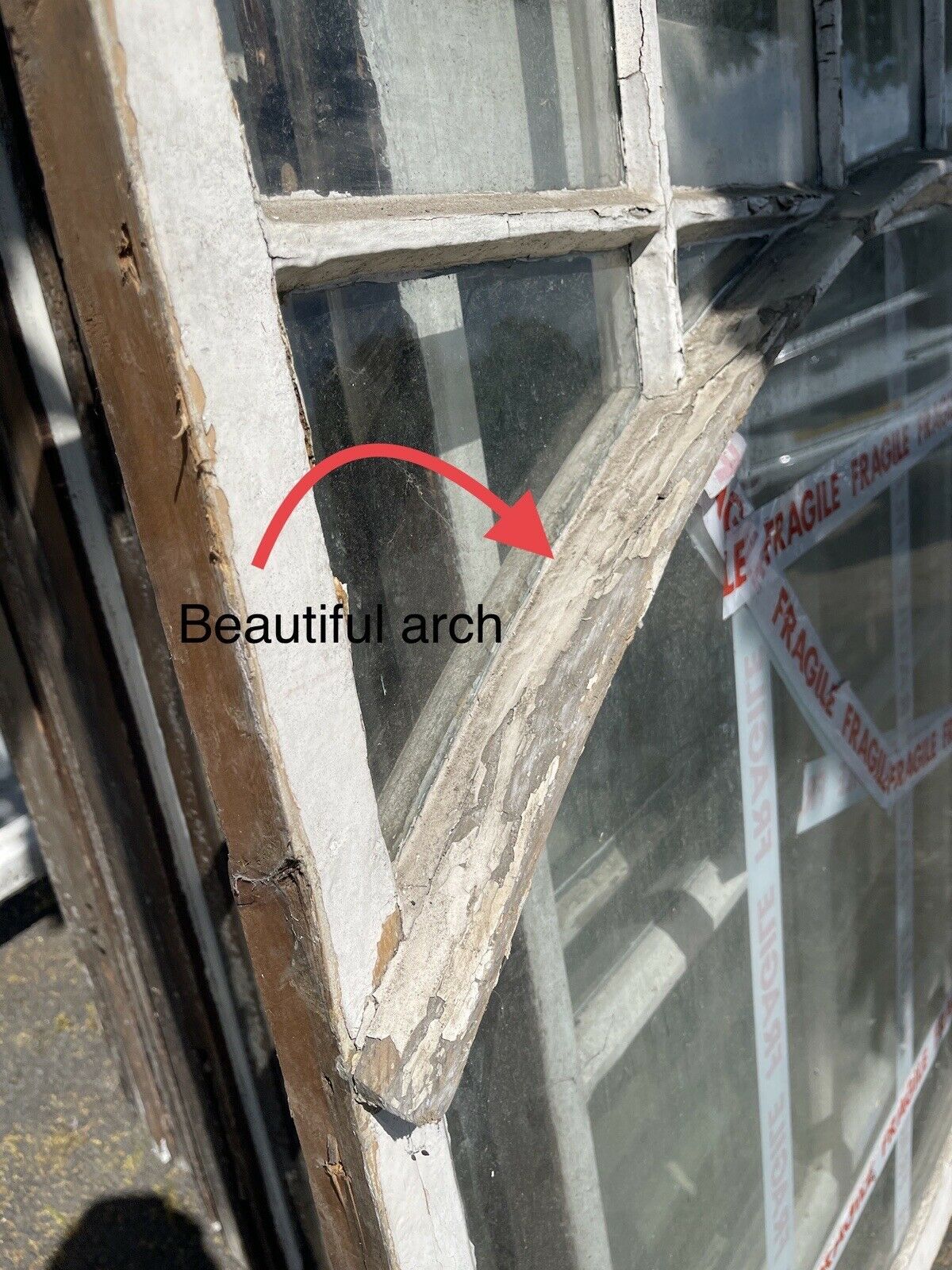 Large Reclaimed Old Georgian Panel Wooden Window Shop Front Window