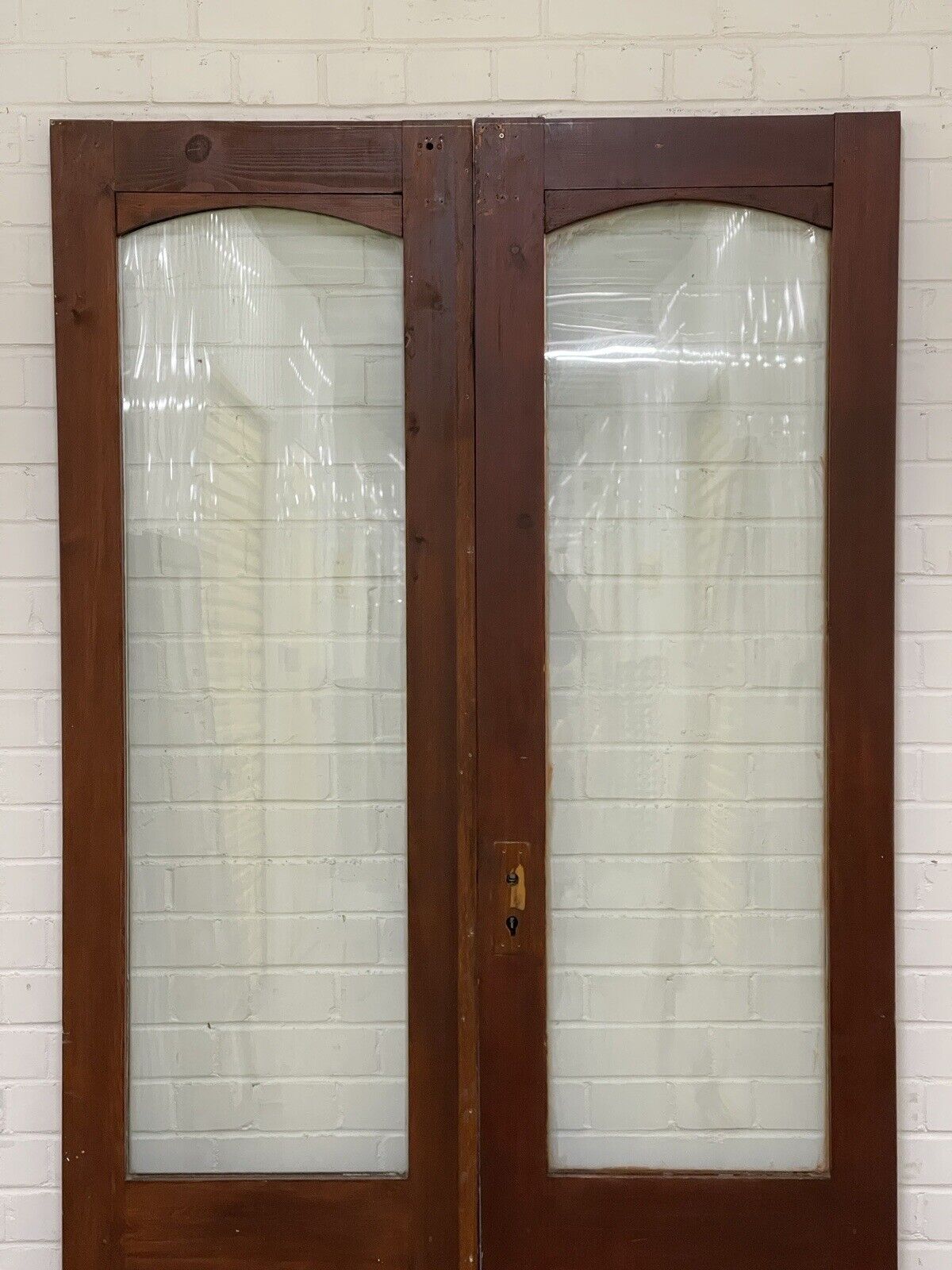 Reclaimed Old French Double Glazed Glass Wooden Double Doors 1980 x 1100mm