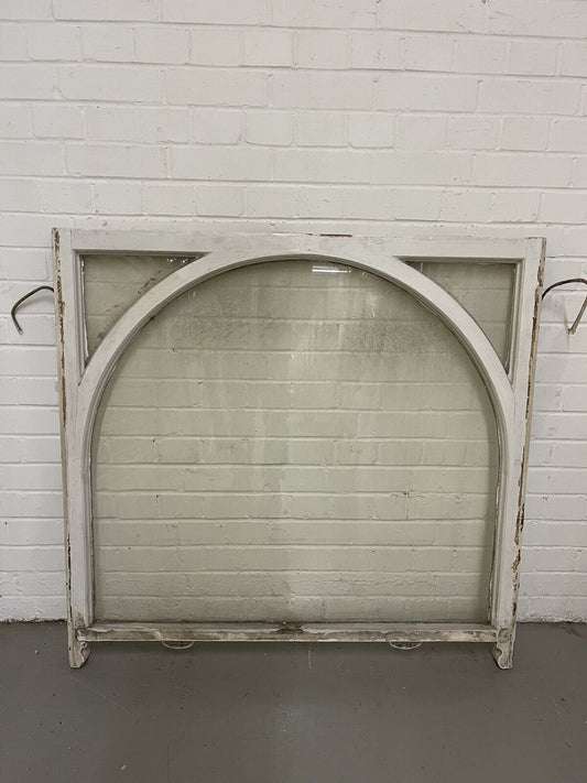 Reclaimed Old Victorian Edwardian Arch Panel Wooden Sash Window 1100 x 1050mm