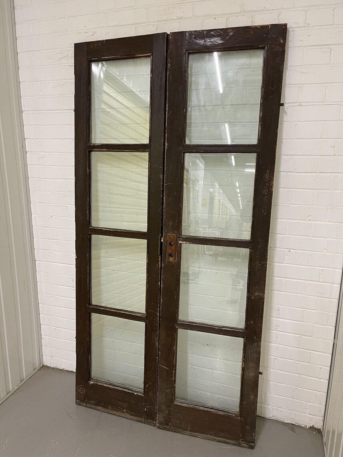 Reclaimed Old French Double Glazed Glass Wooden Double Doors 2015 x 1035mm