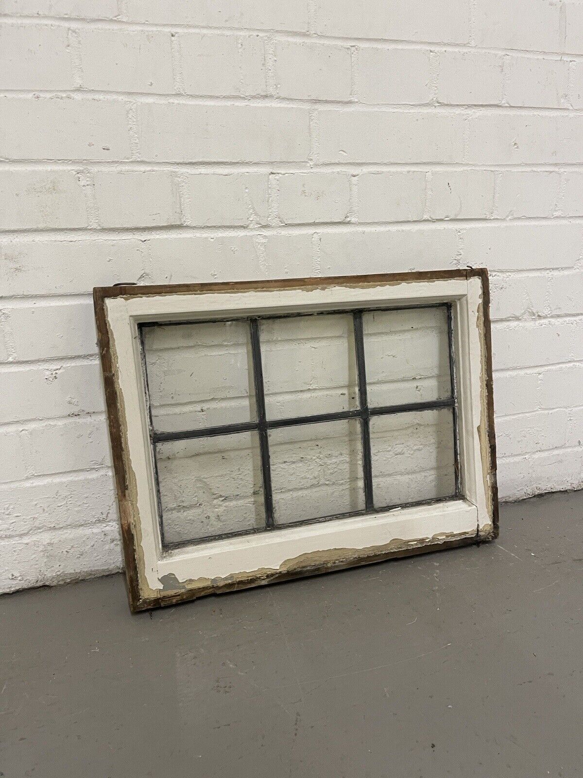 Reclaimed Leaded Light Panel Wooden Windows 405 x 543mm