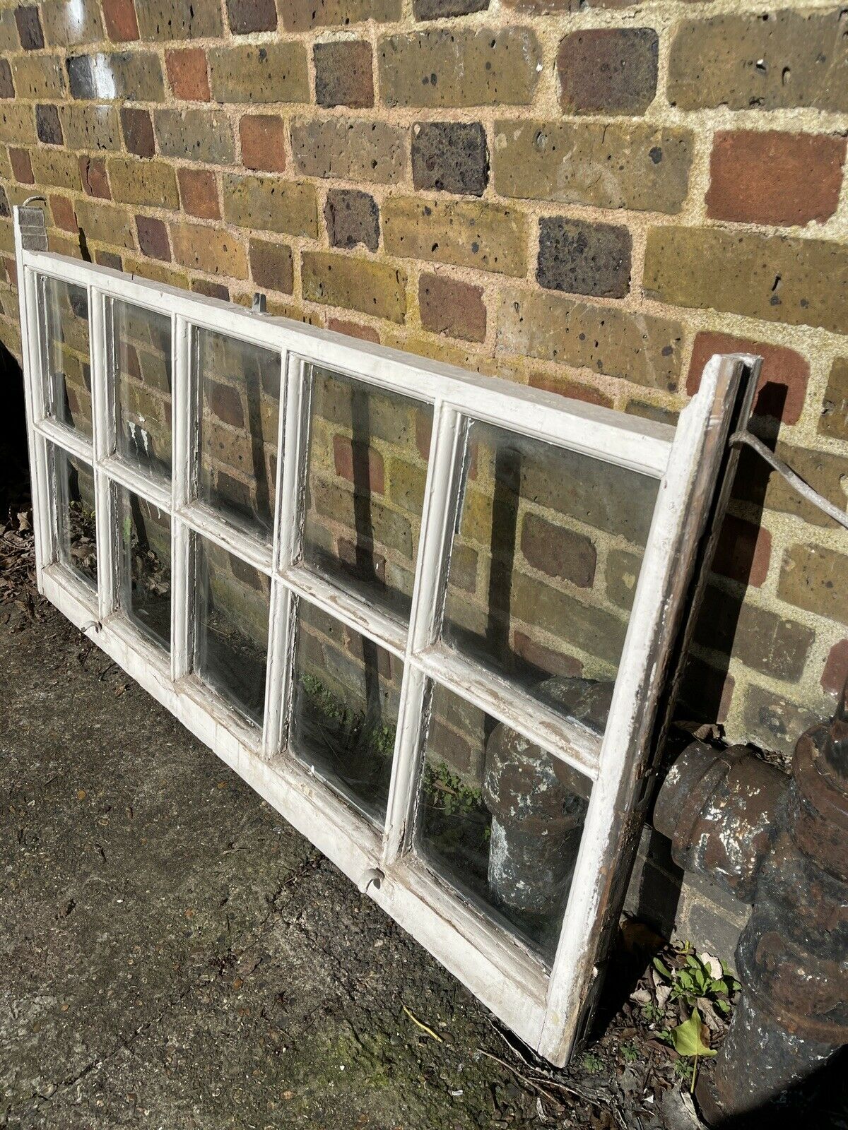 Large Reclaimed Old Georgian 10 Panel Wooden Sash Window