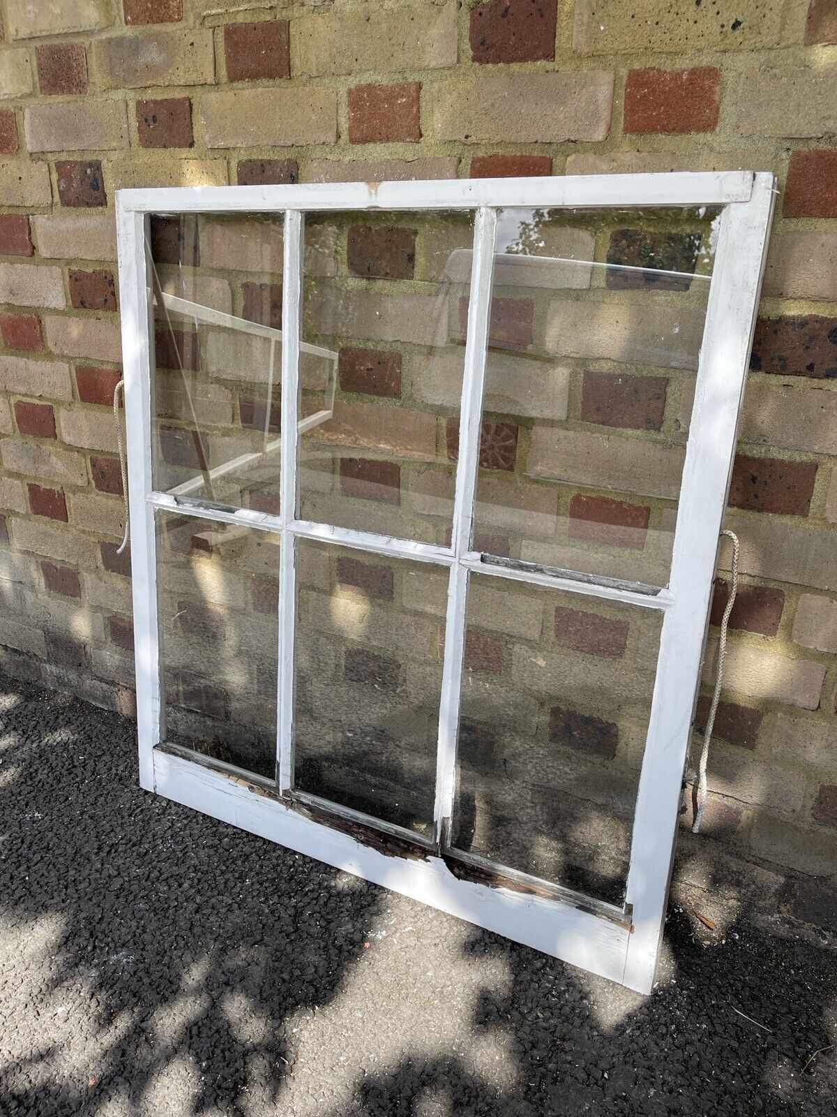 Reclaimed Old Georgian 6 Panel Wooden Window 955 x 885mm