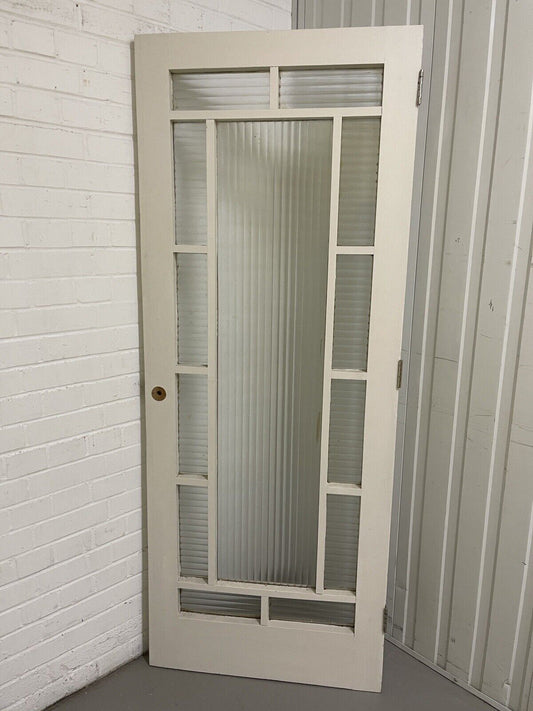 Art Deco Reeded Glass Internal Or External Door 1940 or 1946mm x 760mm
