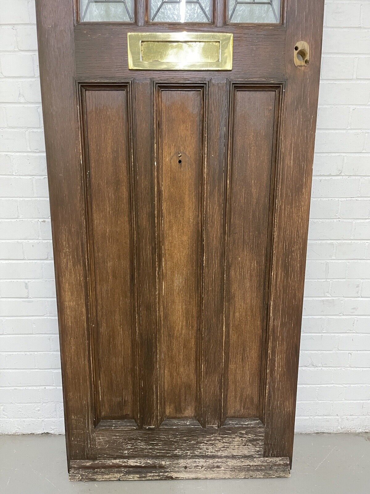 Reclaimed Oak Victorian Edwardian Wooden Panel Front Door 1980 x 840mm