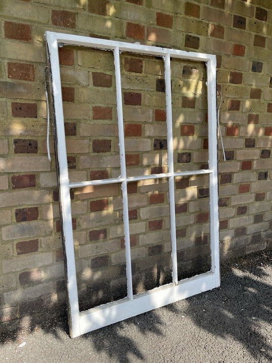 Large Reclaimed Old Georgian 6 Panel Wooden Sash Window 1335 x 913mm