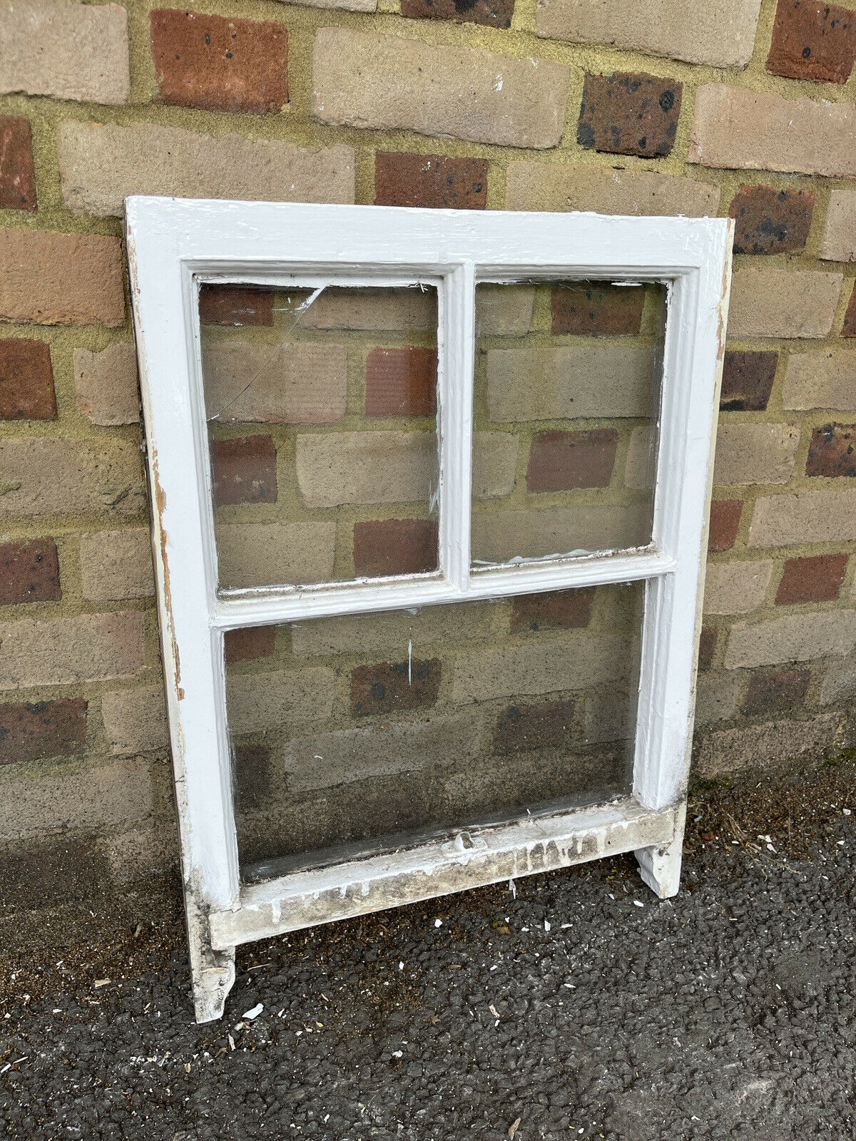 Reclaimed Old Georgian 3 Panel Wooden Sash Window 520 x 705mm