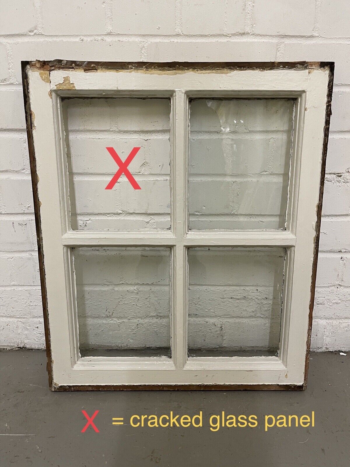 Reclaimed Old Georgian 4 Panel Wooden Window 495 x 585mm