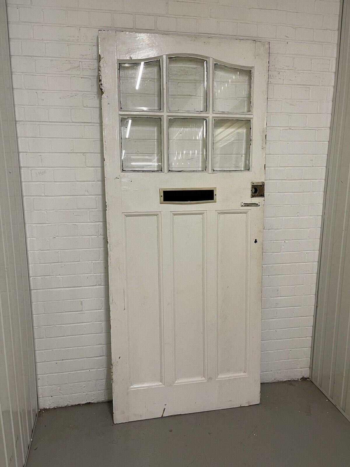 Reclaimed Edwardian Wooden Panel External Front Door 2130 or 2135 x 910mm