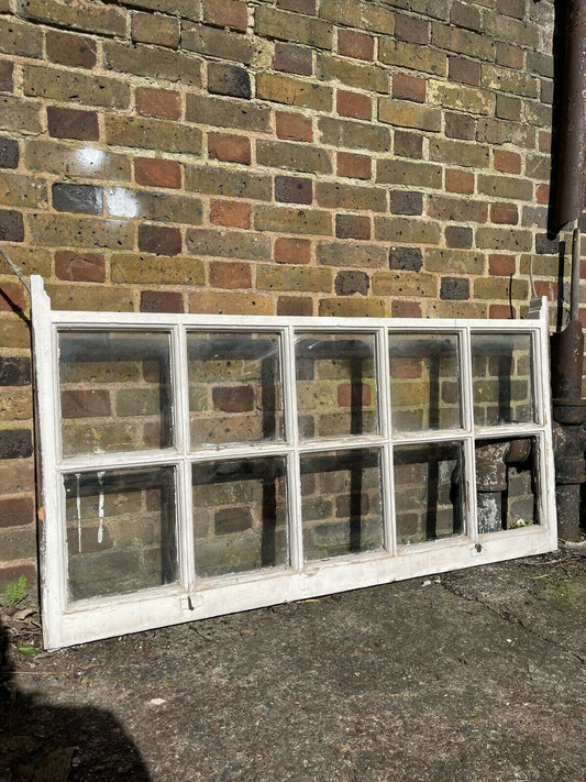 Large Reclaimed Old Georgian 10 Panel Wooden Sash Window