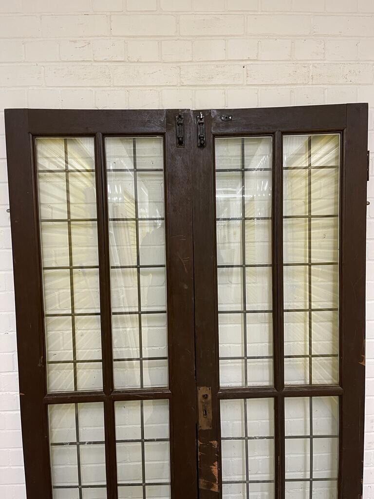 Reclaimed Old French Double Glazed Glass Wooden Double Doors 1835 x 1205mm