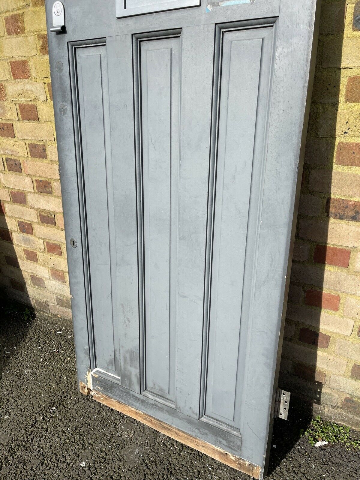 Reclaimed Old 1930s Art Deco Timber Wooden Edwardian Georgian Front Door