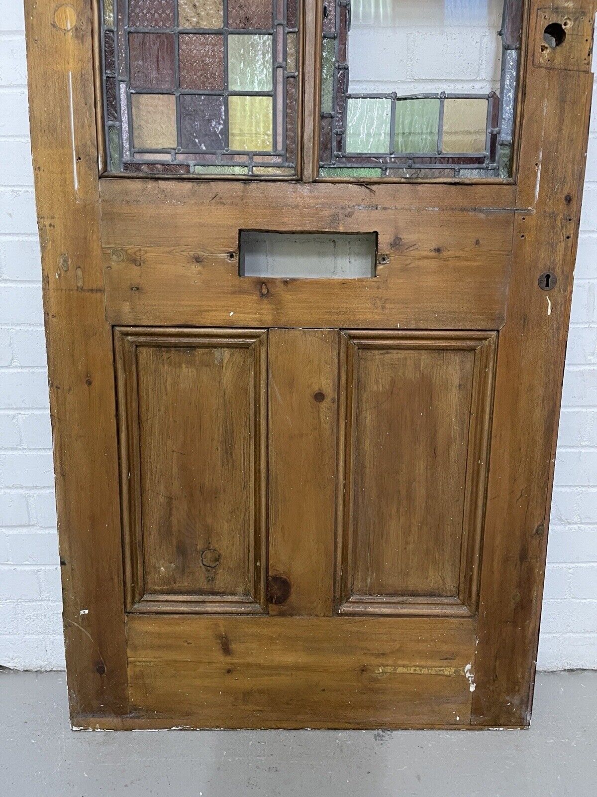 Reclaimed Victorian Stained Glass Wooden Front Door 2025 or 2030 x 810 or 815mm