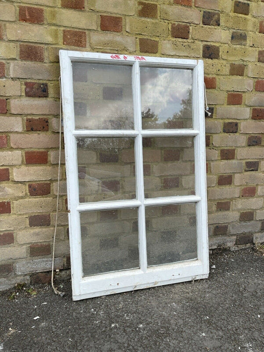 Reclaimed Old Georgian 6 Panel Wooden Window 1115mm Or 1080 x 695mm