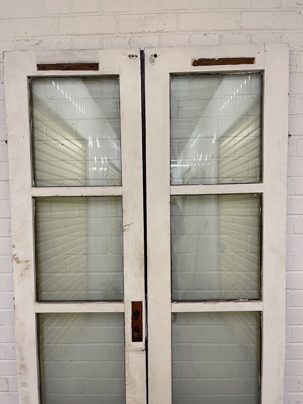 Reclaimed Old French Double Glazed Glass Wooden Double Doors 2015 x 1035mm