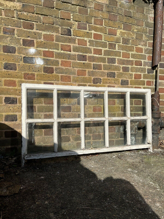 Large Reclaimed Old Georgian 10 Panel Wooden Sash Window