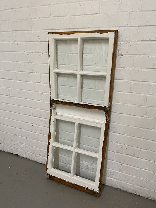 Pair Of Reclaimed Georgian 4 Panel Wooden Panel Sash Window  547 x 463mm