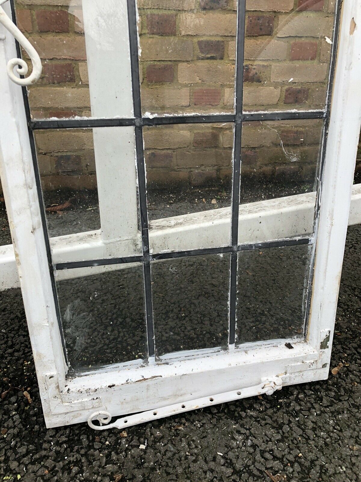 Reclaimed Leaded Light Panel Wooden Window