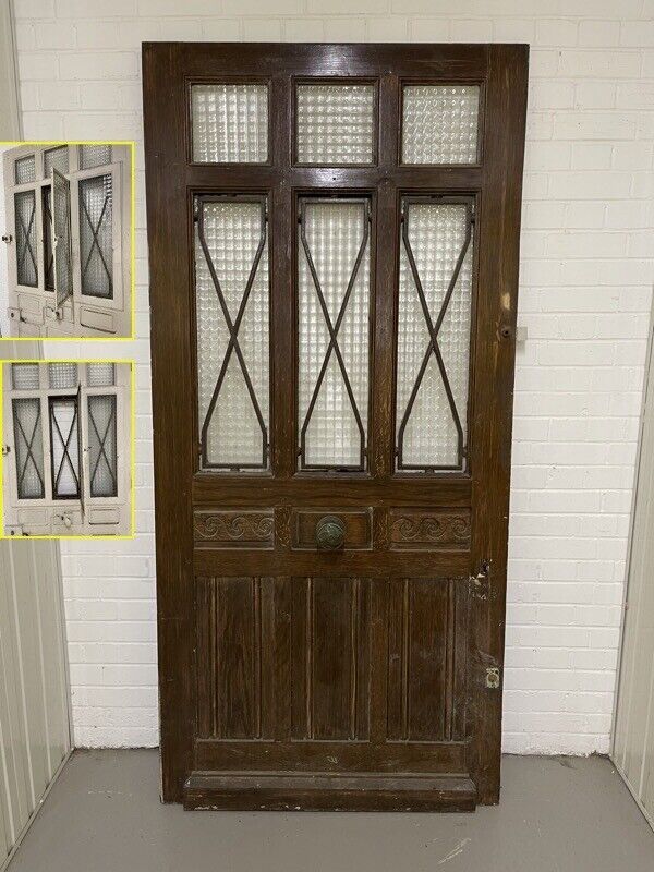 Reclaimed Arts and Crafts Victorian  Wooden Front Door 2165 x 1023mm