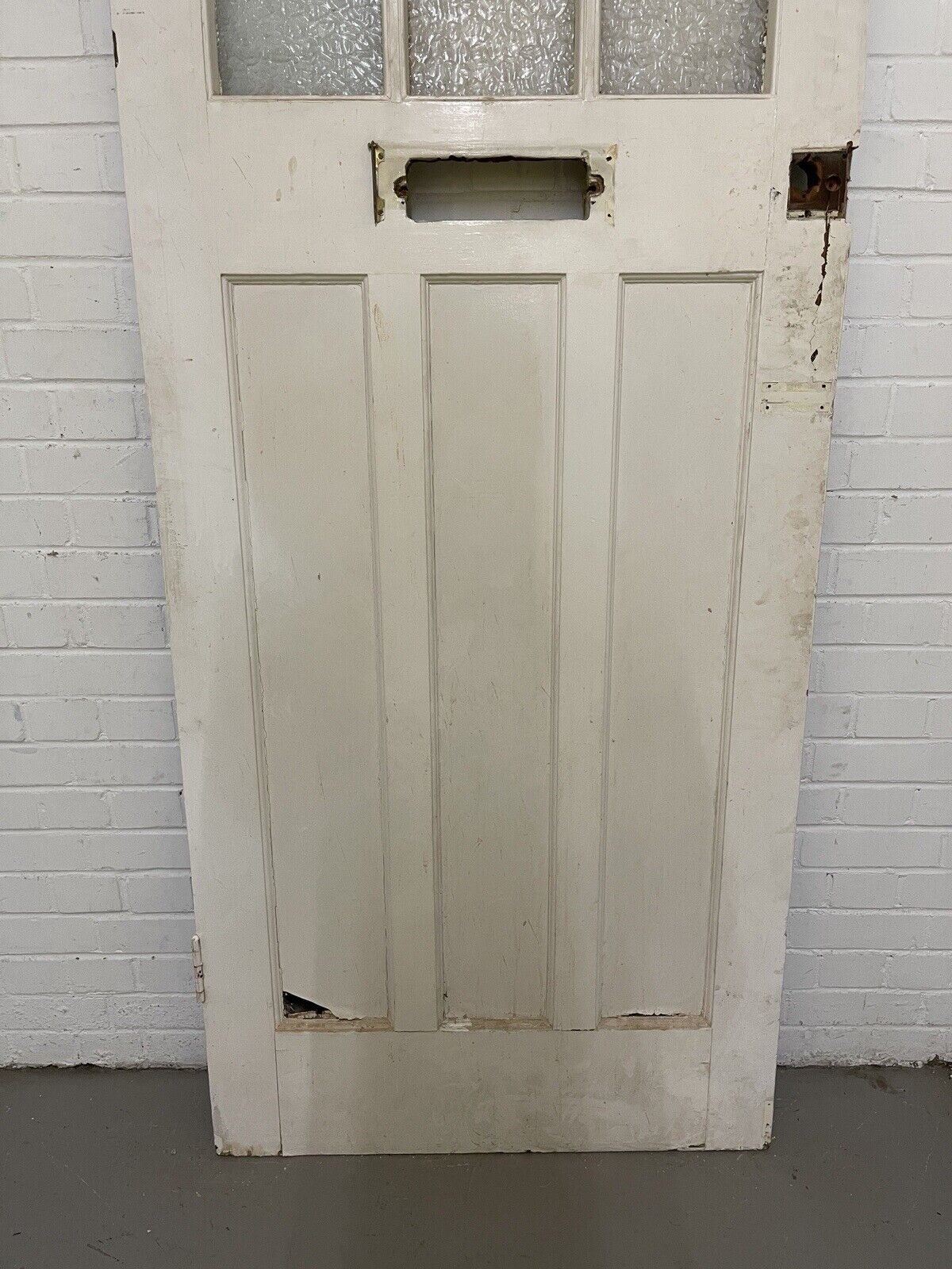 Reclaimed Victorian Edwardian Wooden Panel Front Door 2080 858mm