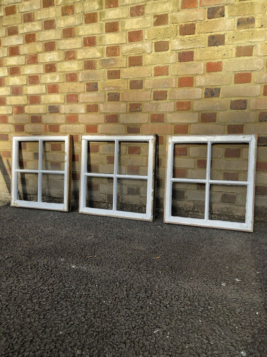 Job Lot Of Reclaimed Georgian 4 Panel Wooden Window NO GLASS Within Panels