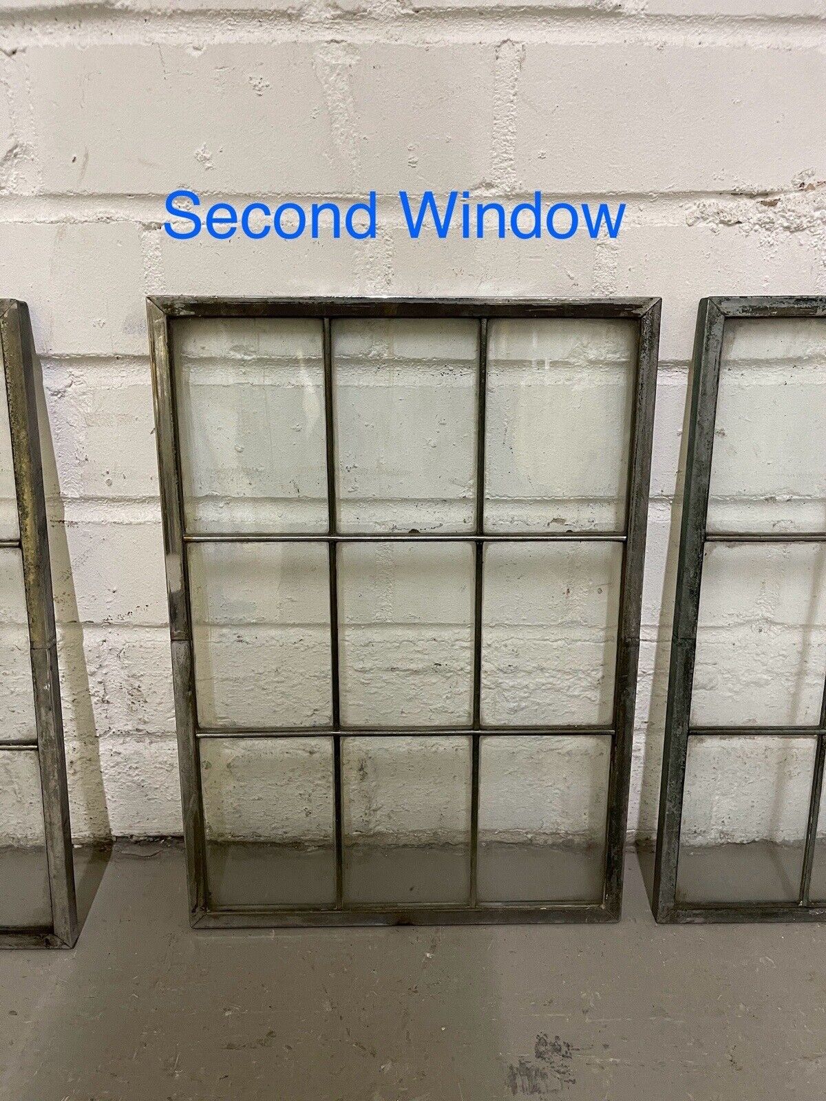 Lot Of Three Reclaimed Arts & Crafts Copper Window Glass Panels 360mm x 260mm