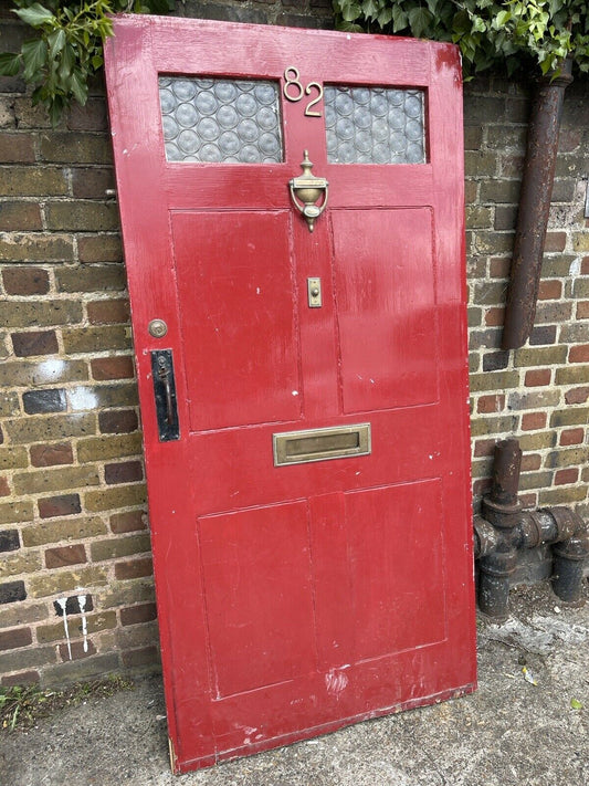 Rare Cottage Reclaimed Old Edwardian Victorian Timber Wooden Front Door