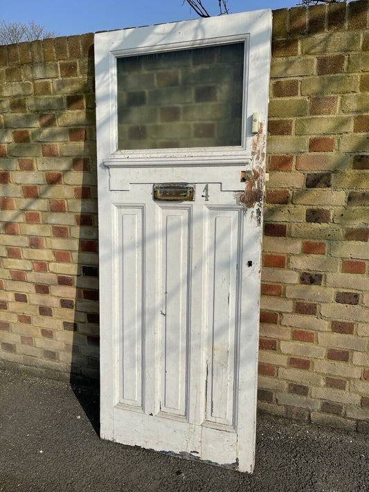 Reclaimed Old Edwardian Victorian Wooden Panel Front Door 2025mm x 805mm