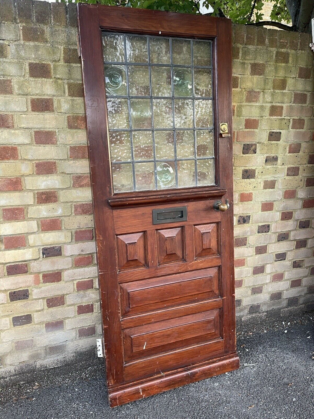 Reclaimed Old Victorian Edwardian Wooden Panel External Front Door 2030 x 810mm