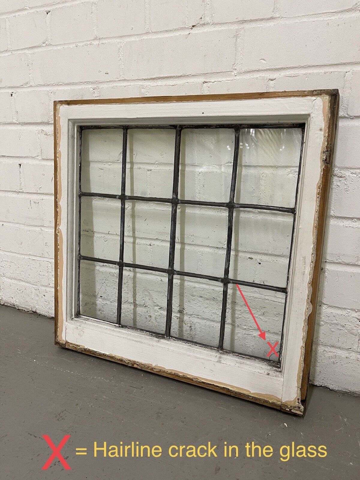 Reclaimed Leaded Light Panel Wooden Windows 517 x 508mm