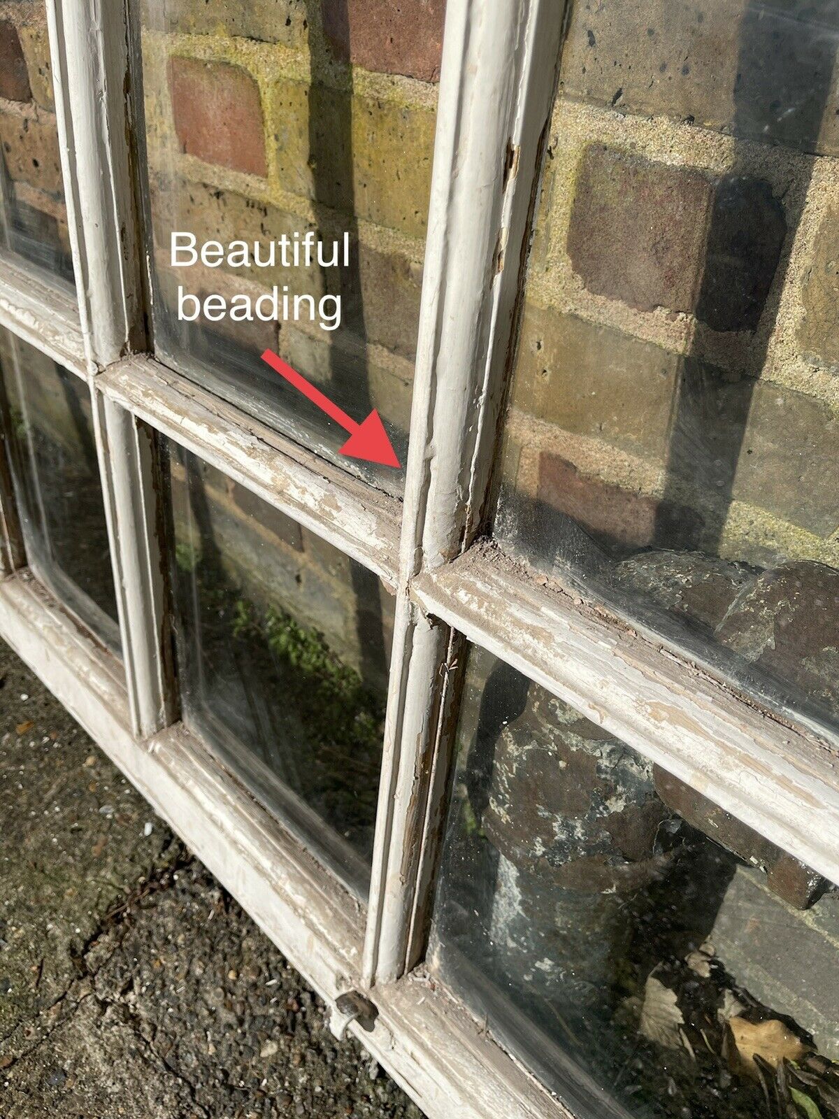 Large Reclaimed Old Georgian 10 Panel Wooden Sash Window