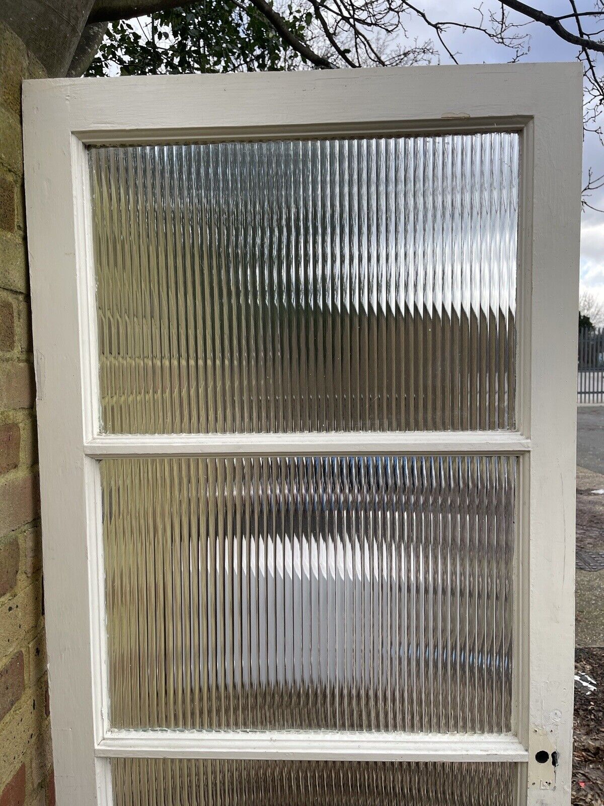 Reclaimed Reeded Glass Internal Or External Door 1945 x 725mm