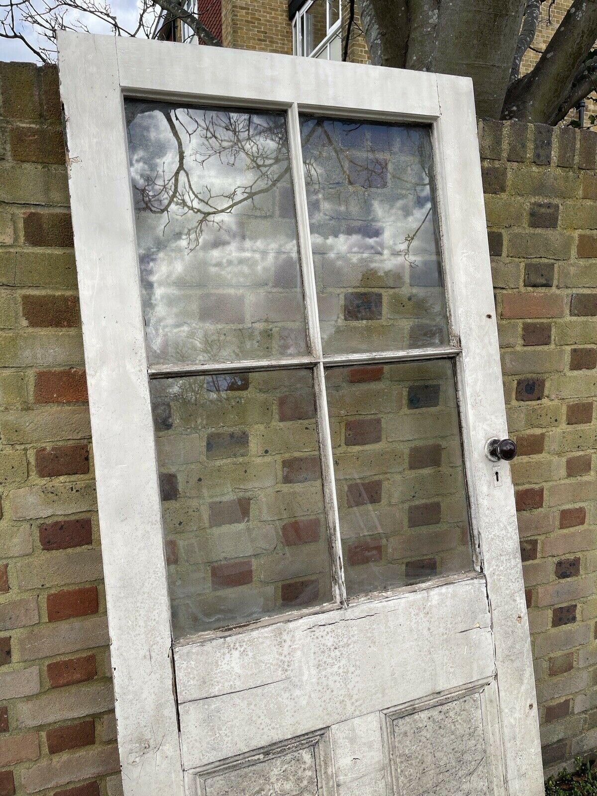 Reclaimed Old Victorian Georgian Wooden Panel Side Or Back Door 2090mm x 920mm