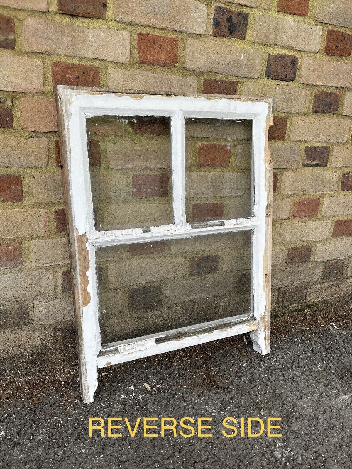 Reclaimed Old Georgian 3 Panel Wooden Sash Window 530 x 705mm