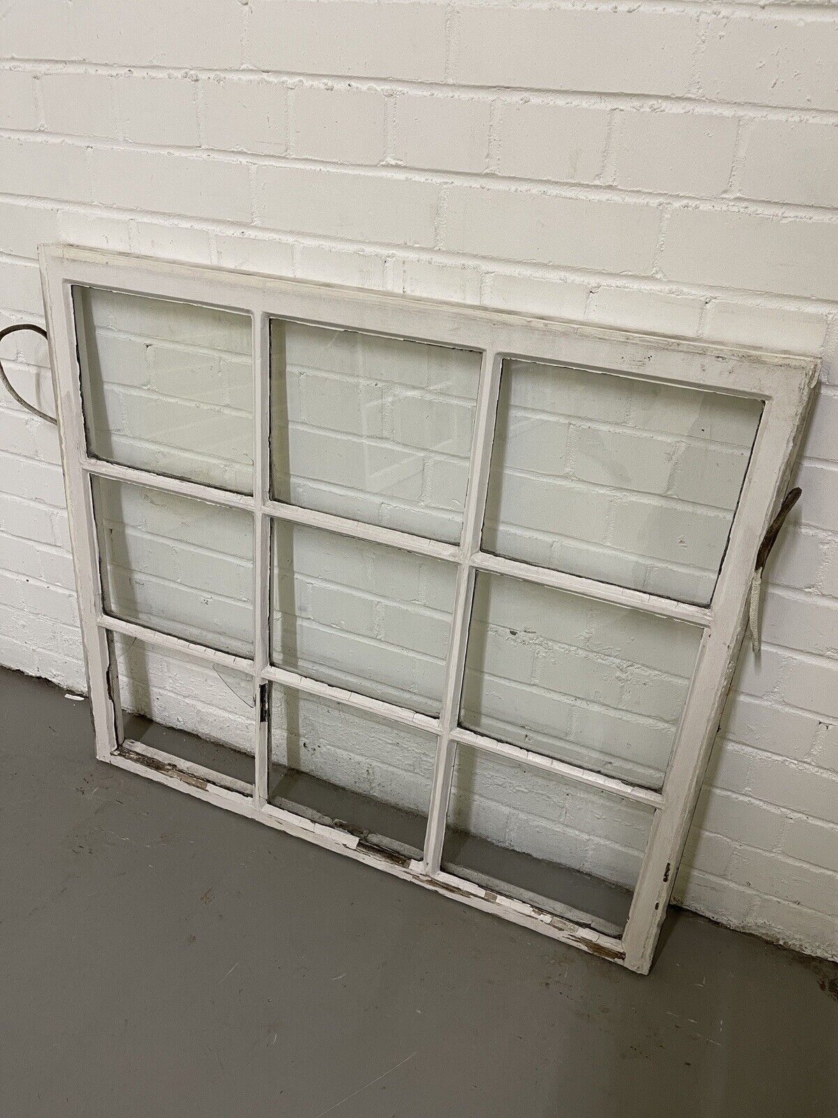 Reclaimed Old Georgian 9 Panel Wooden Window 910 x 807mm