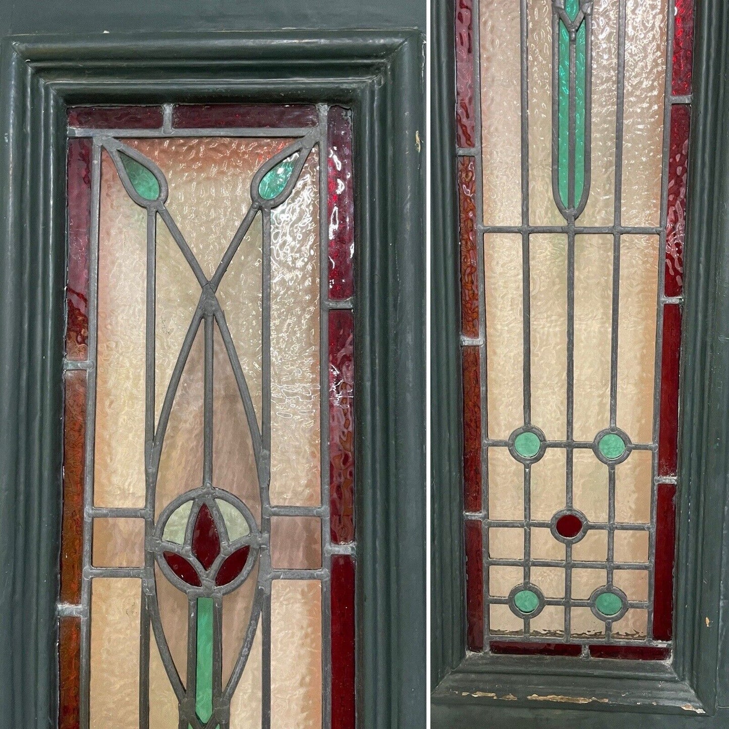 Reclaimed Victorian Stained Glass Wooden Front Door 2110 x 860mm