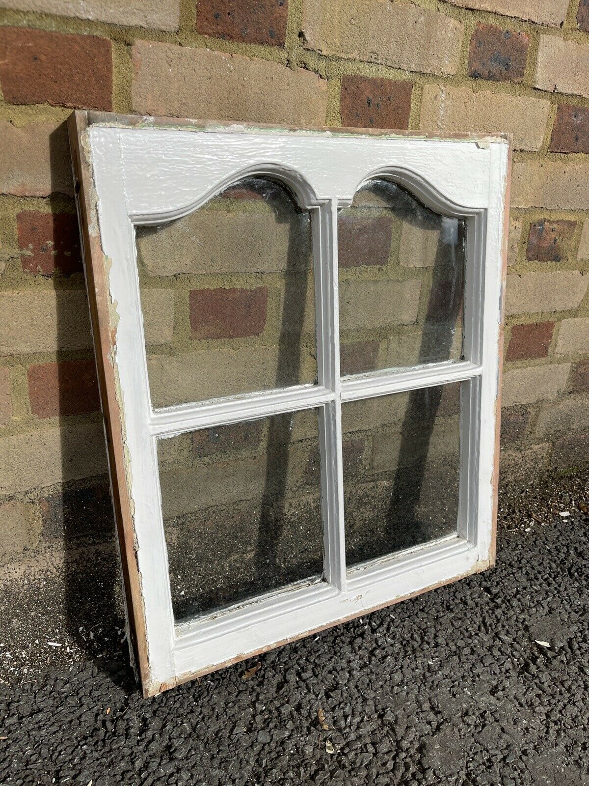 Reclaimed Old Edwardian Arch Sash Wooden Window 603 x 525mm