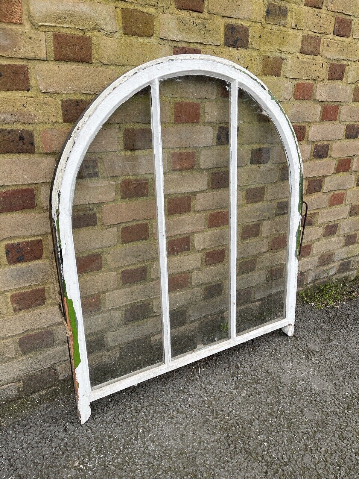 Reclaimed Old Victorian Edwardian Arch Panel Wooden Sash Window 955 x 1045mm