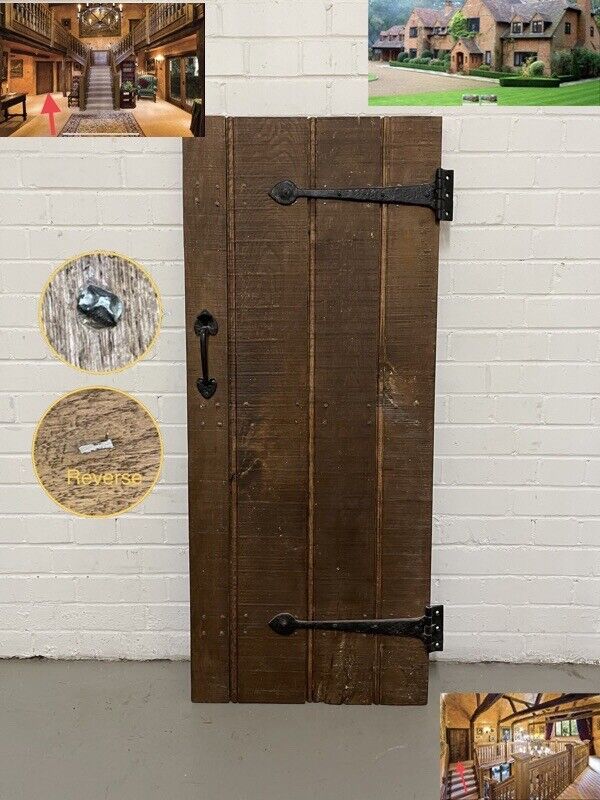 Reclaimed Oak Old Handmade Studded Ledge and Brace door 1300 x 550mm