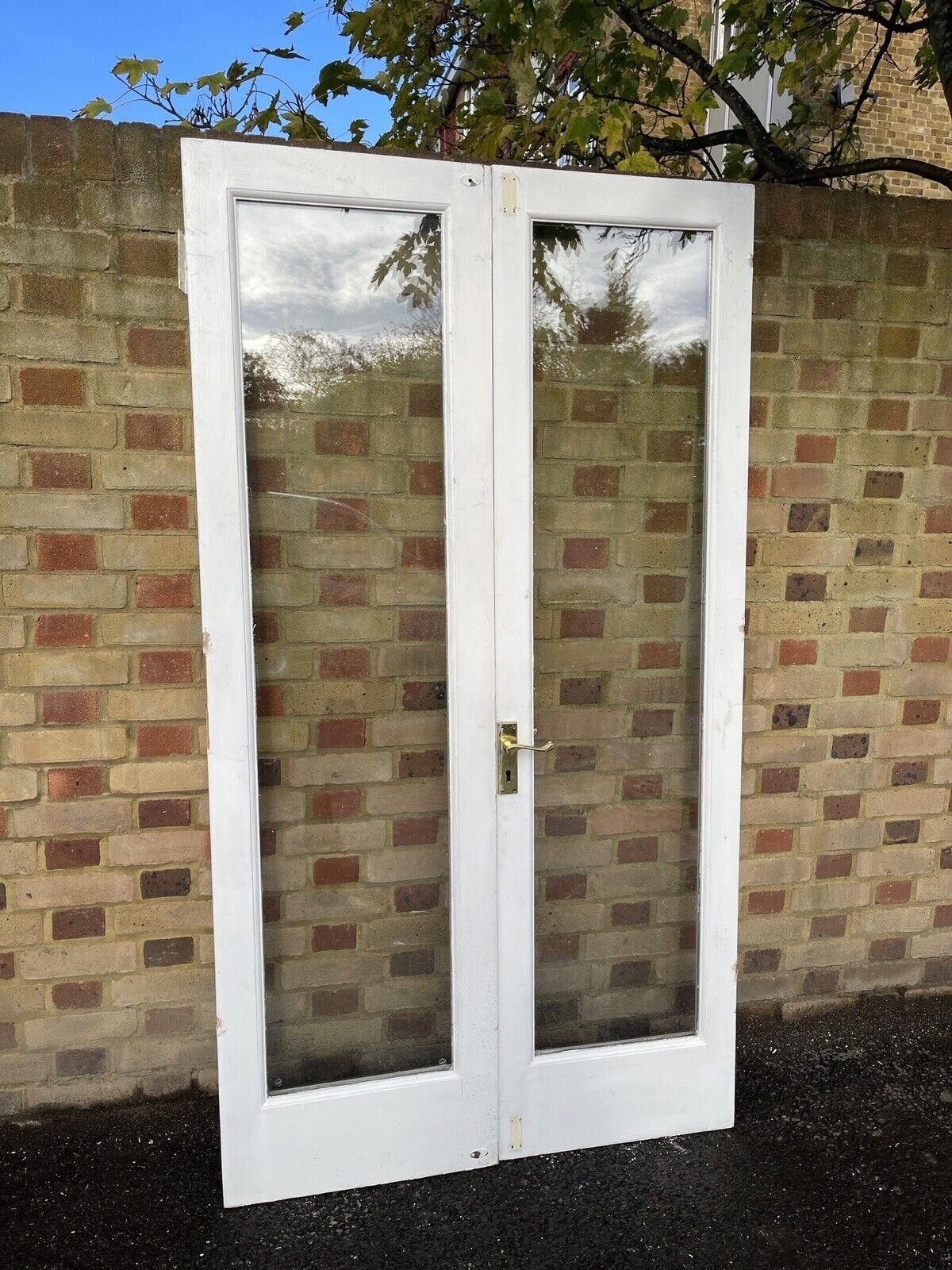 Reclaimed Old French Double Glazed Glass Wooden Double Doors 1997 x 1100mm