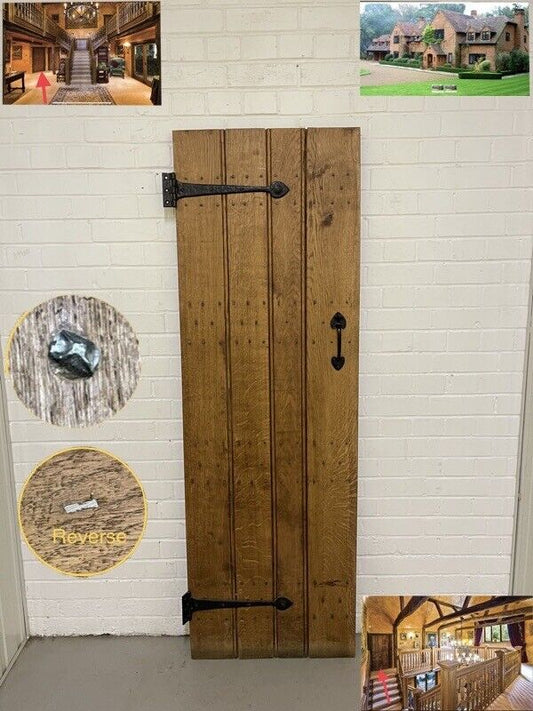 Reclaimed Oak Old Handmade Studded Ledge and Brace door 1800 x 590mm