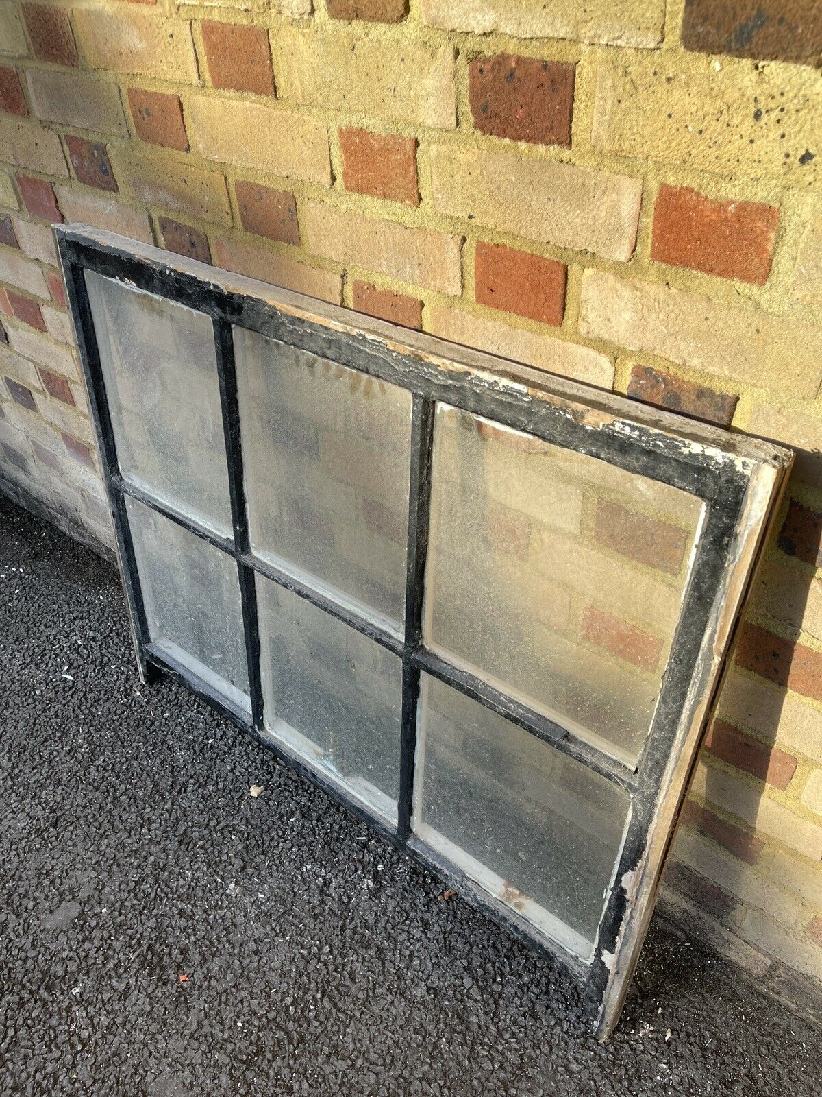 Reclaimed Old Arch Georgian 6 Panel Wooden Window 885 x 1066mm