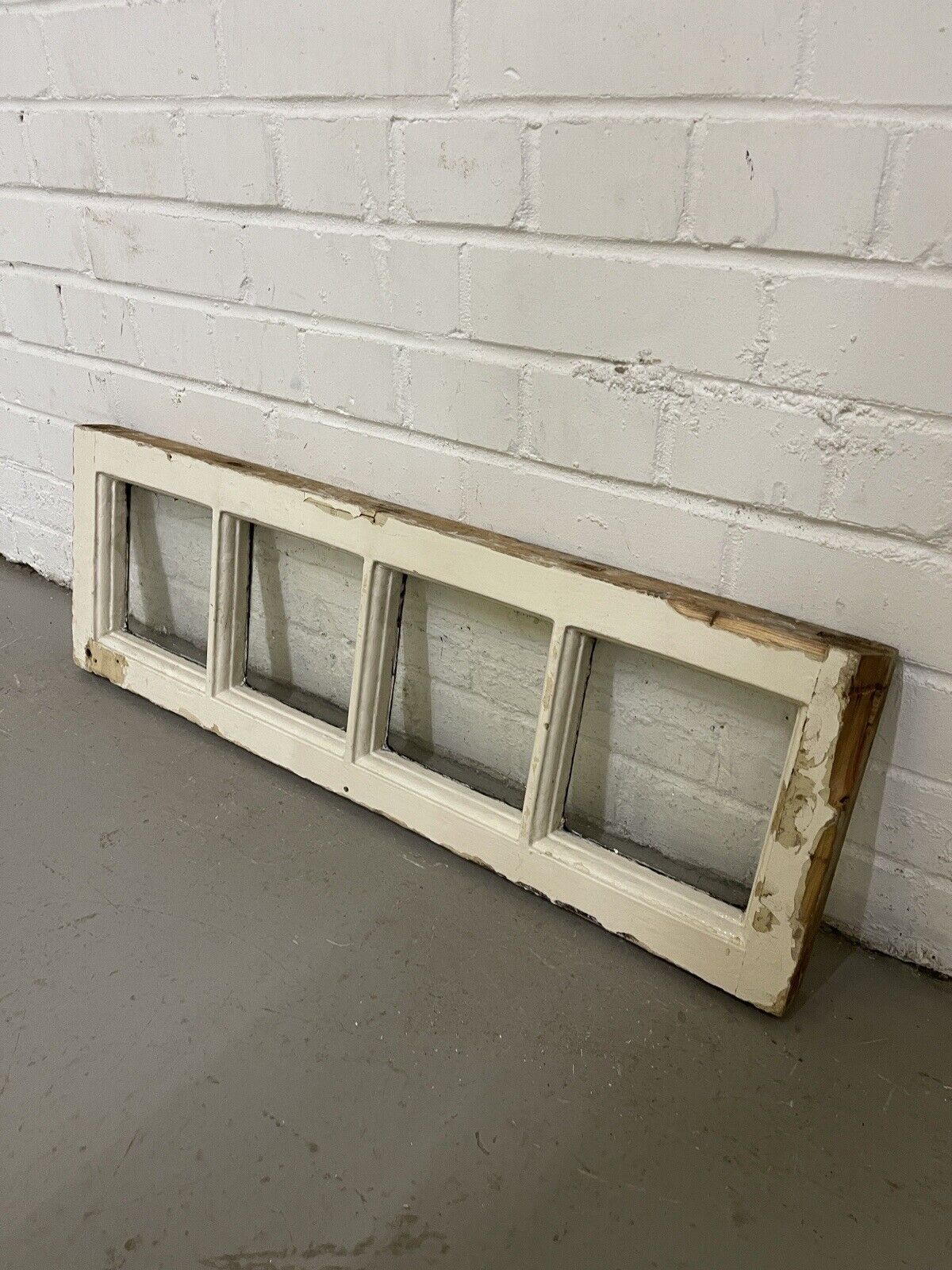 Reclaimed Georgian 4 Panel Wooden Panel Sash Window Picture Frame 265 x 815mm